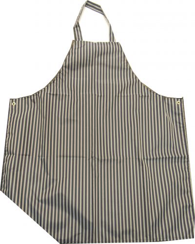 Dennys Blue/White Striped Waterproof PU Bib Apron