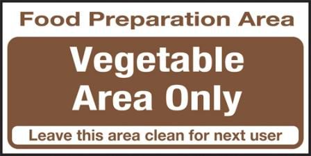 Vegetable Area Only Sign