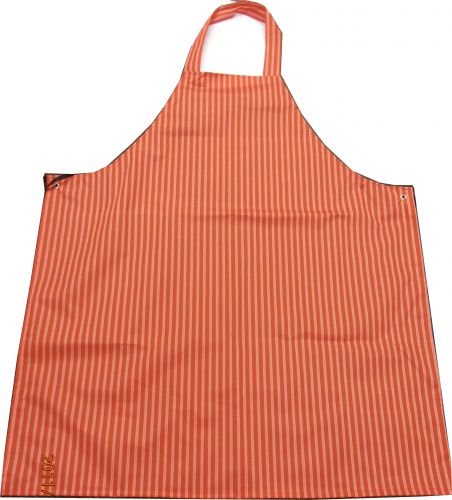 Dennys Red/White Striped Waterproof PU Bib Apron