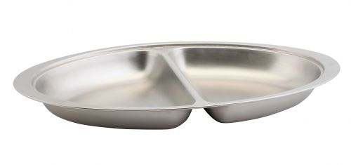 GenWare Stainless Steel Two Division Oval Banqueting Dish 50cm/20"