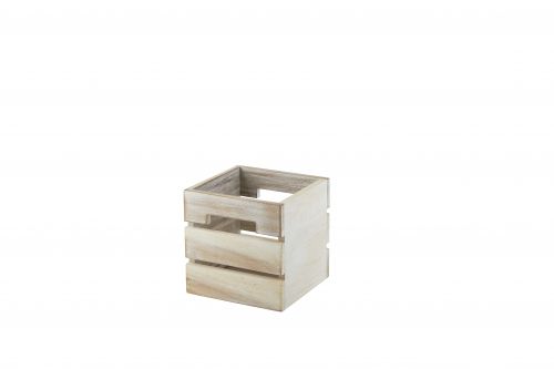 Genware White Wash Acacia Wood Box/Riser 15cm