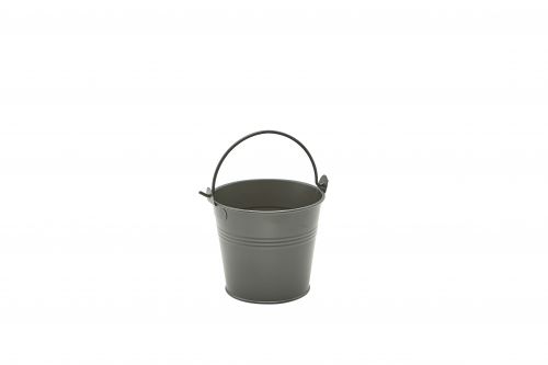 Galvanised Steel Serving Bucket 10cm Dia Dark Olive - Pack of 12