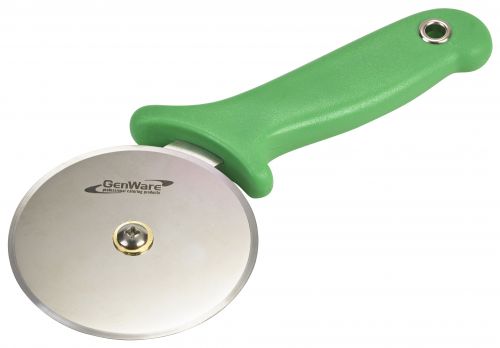 Genware Green Handle Pizza Cutter 10cm Diameter Blade