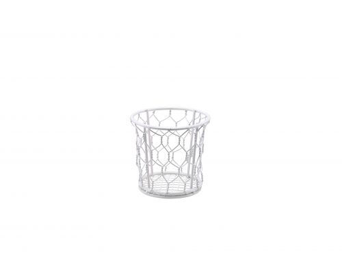 GenWare White Wire Basket 12cm Dia - Pack of 6