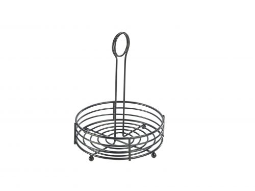 Black Wire Table Caddy 6.5" Dia X 8.5" (H)