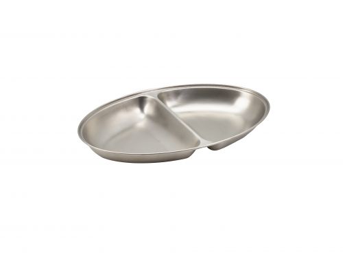GenWare Stainless Steel Two Division Oval Vegetable Dish 20cm/8