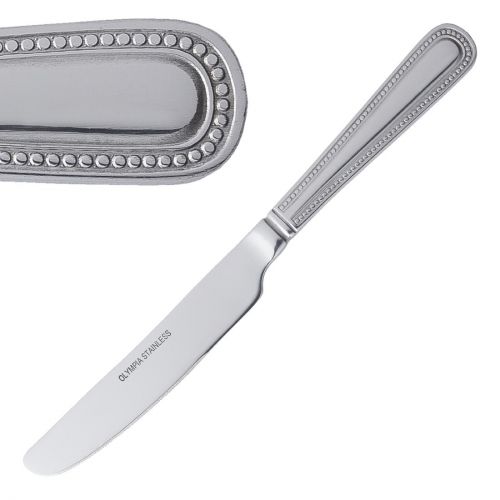 Olympia Bead Solid Handle Dessert Knife (12 pack)