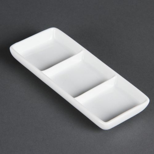 Olympia Whiteware 3 Section Dishes (12 pack)