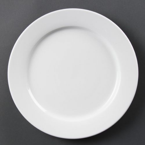 Olympia Whiteware Wide Rimmed Plates 280mm (6 Pack)