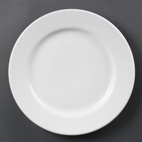 Olympia Whiteware Wide Rimmed Plates 310mm (6 Pack)
