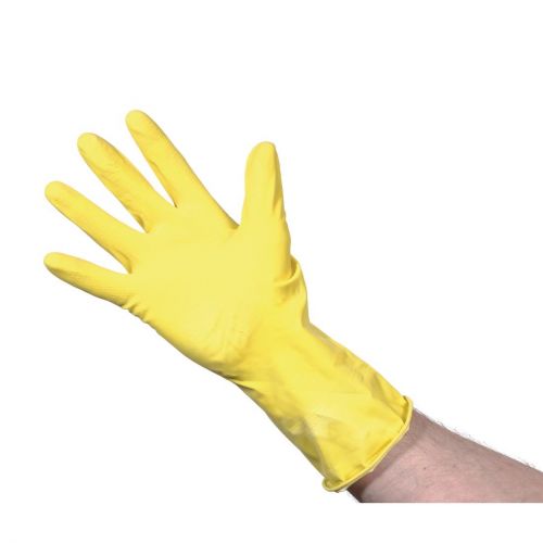 Jantex Latex Household Glove Yellow: Large (8.5-9