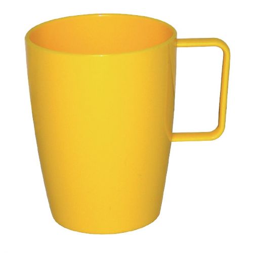 Olympia Kristallon Polypropylene Handled Beakers Yellow 348.7ml (12 pack)