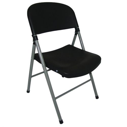 Bolero Foldaway Utility Chairs Black (2 pack)