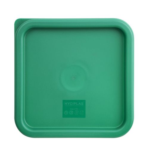 Hygiplas Polycarbonate Square Food Storage Container Lid Green
