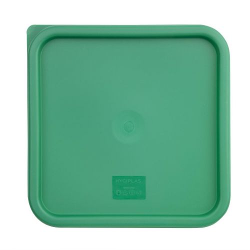 Hygiplas Polycarbonate Square Food Storage Container Lid Green: Deksel voor 1,5 en 3,5L voedseldoos. Kleur: groen.