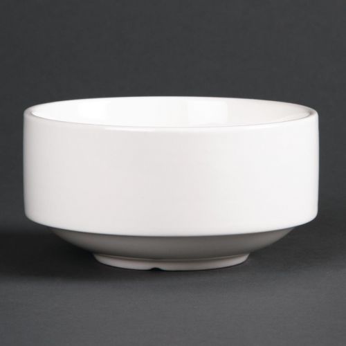 Olympia Lumina Stacking Soup Bowls White 398ml 14oz (6 pack)