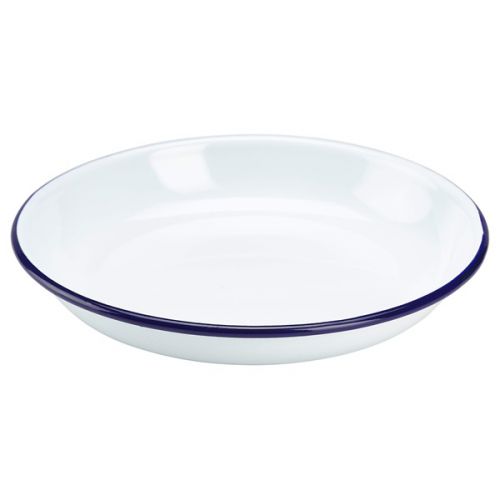 Blue And White Enamel Rice/Pasta Plate 20cm