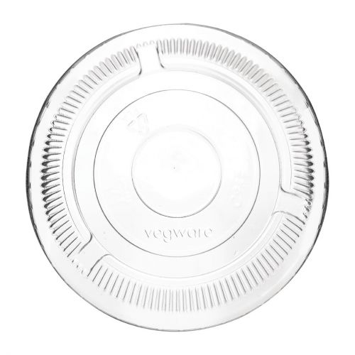 Vegware 96 Series Compostable Cold Cup Flat Lids No Hole 12/16oz (1000 pack)