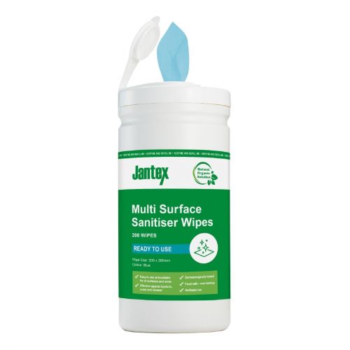 Jantex Green Surface Sanitiser Wipes Starter Tub 200mm (200 Pack)