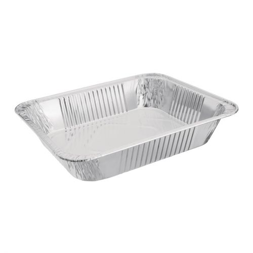 Fiesta Recyclable Foil Gastronorm Containers (Pack of 5): Capacity: 3.6Ltr. GN 1/2. Depth: 60mm