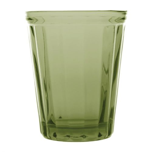 Olympia Cabot Panelled Glass Tumbler Green 260ml (6 pack)