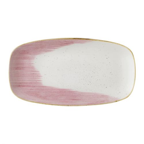 Churchill Stonecast Accents Petal Pink Chefs Oblong Plate 348x 186mm (6 Pack)
