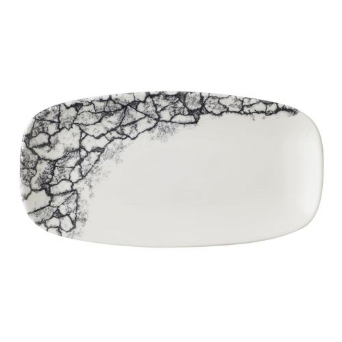 Churchill Kintsugi Accents Quartz Black Chefs Oblong Plate 298 x 152mm (12 Pack)