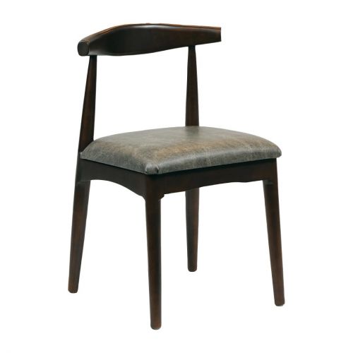 Austin Dining Chair Dark Walnut with Helbeck Saddle Ash Seat (2 Pack)