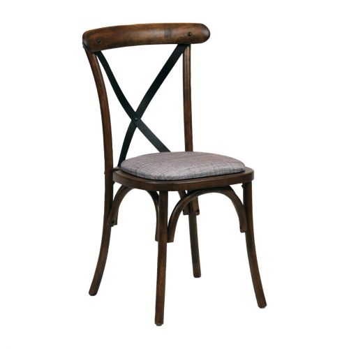 Bristol Dining Chair Vintage with Padded Seat Helbeck Charcoal (2 Pack)