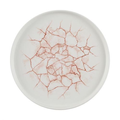 Churchill Studio Prints Kintsugi Walled Plates Coral 260mm (6 pack)