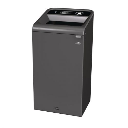 Rubbermaid Configure Container with Landfill Label Black