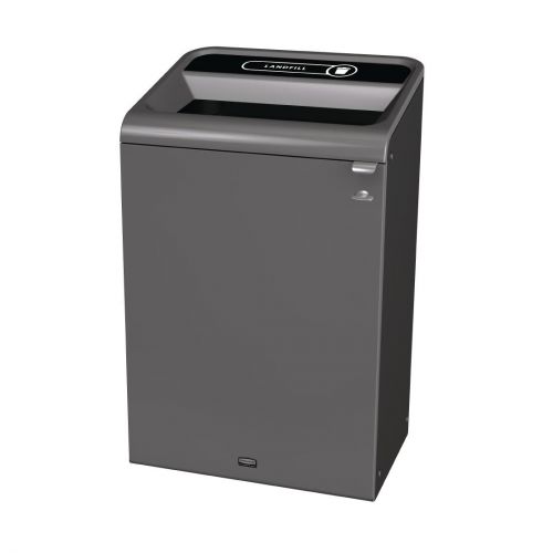 Rubbermaid Configure Container with Landfill Label Black