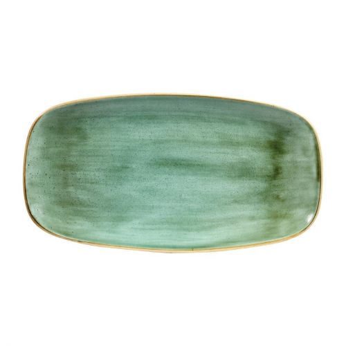 Churchill Stonecast Rectangular Plates Samphire Green 189 x 355mm (Pack of 6)