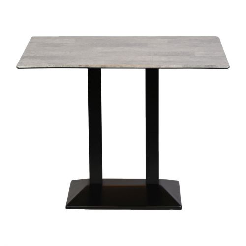 Turin Metal Base Rectangle Poseur Table with Laminate Top in Concrete