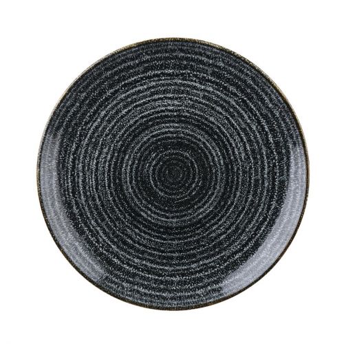 Churchill Studio Prints Homespun Charcoal Black Coupe Plate 260mm (Pack of 12)