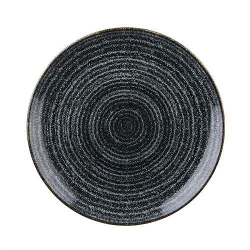 Churchill Studio Prints Homespun Charcoal Black Coupe Plate 217mm (Pack of 12)