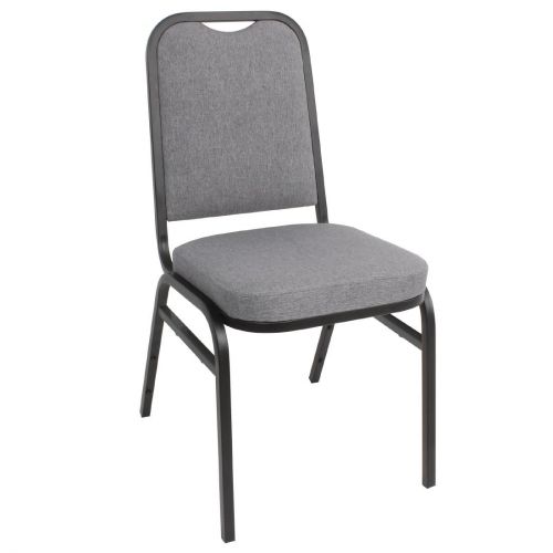 Bolero Square Back Banquet Chairs Black & Grey (4 pack)