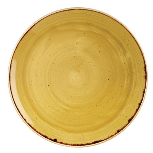 Churchill Stonecast Round Coupe Plates Mustard Seed Yellow 288mm (Pack of 12)