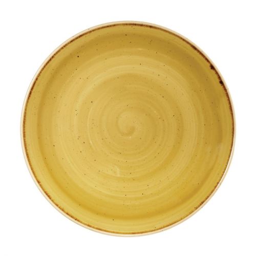 Churchill Stonecast Round Coupe Plates Mustard Seed Yellow 260mm (Pack of 12)