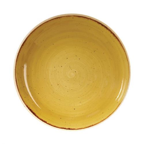 Churchill Stonecast Round Coupe Bowls Mustard Seed Yellow 248mm (Pack of 12)
