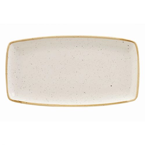 Churchill Stonecast Rectangular Plate Barley White 350 x 185mm (Pack of 6)