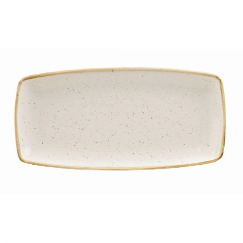 Churchill Stonecast Rectangular Plate Barley White 295 x 150mm (Pack of 12)