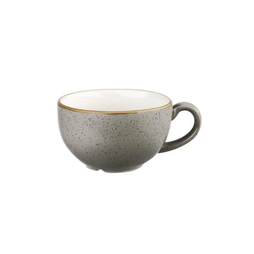 Churchill Stonecast Round Cappuccino Cup Peppercorn Grey 12oz (Pack of 12)