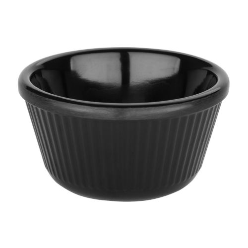 Olympia Kristallon Melamine Fluted Ramekins Black 89mm (12 pack)
