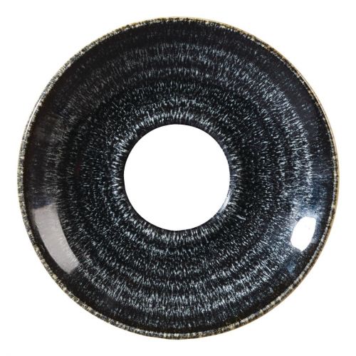 Churchill Studio Prints Homespun Charcoal Black Cappuccino Saucer 156mm (Pack of 12)