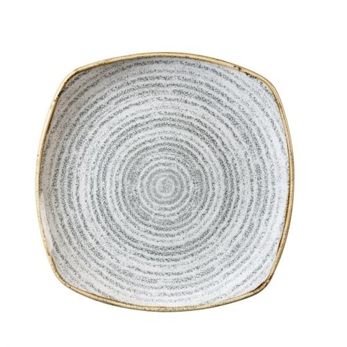 Churchill Studio Prints Homespun Stone Grey Square Plate 215mm (Pack of 12)