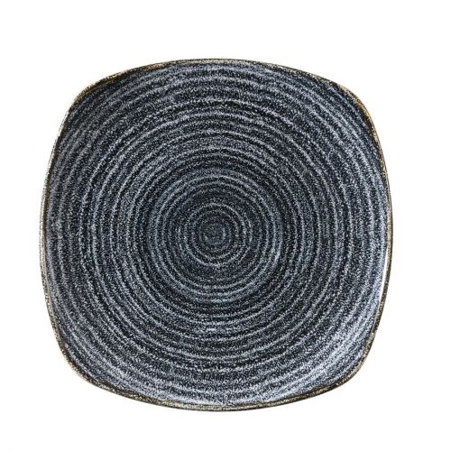 Churchill Studio Prints Homespun Charcoal Black Square Plate 252mm (Pack of 12)