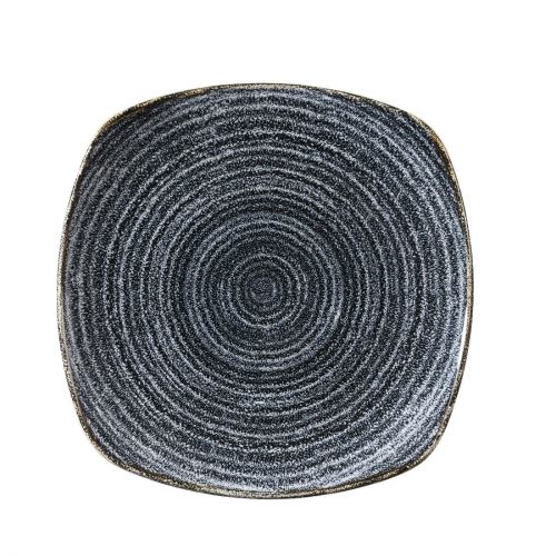 Churchill Studio Prints Homespun Charcoal Black Square Plate 215mm (Pack of 12)