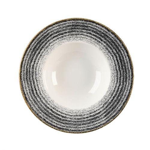 Churchill Studio Prints Homespun Charcoal Black Wide Rim Bowl 280mm (Pack of 12)