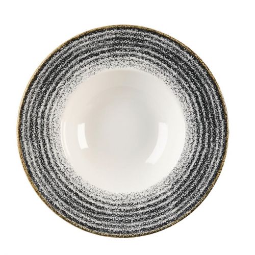 Churchill Studio Prints Homespun Charcoal Black Wide Rim Bowl 240mm (Pack of 12)